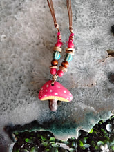 Load image into Gallery viewer, Ceramic Mushroom Necklace Adjustable