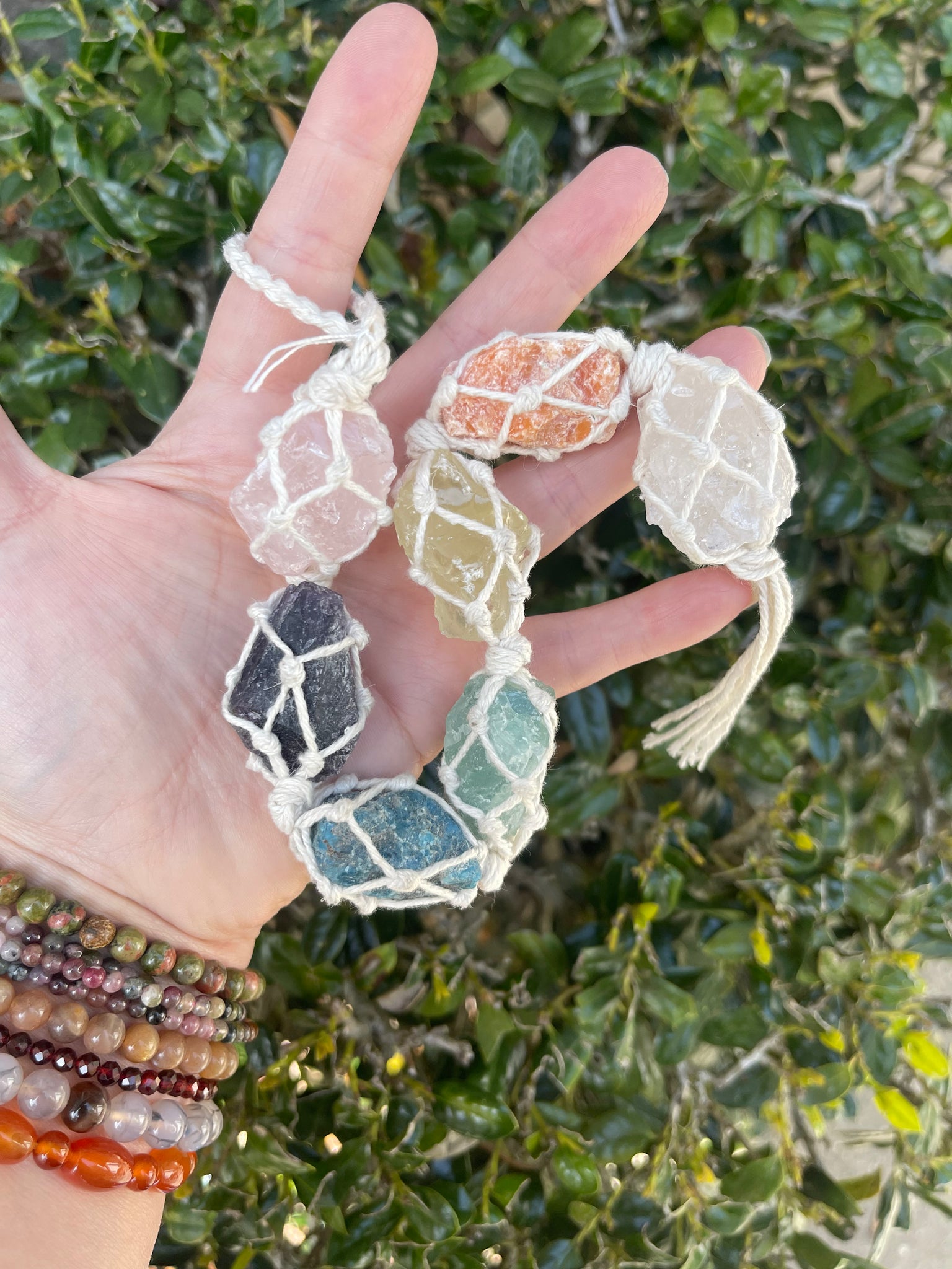 macrame plant hanger with crystals Macramé Chakra Stone Hangers – Crystal Energy for Any Space – The Brewers Alley